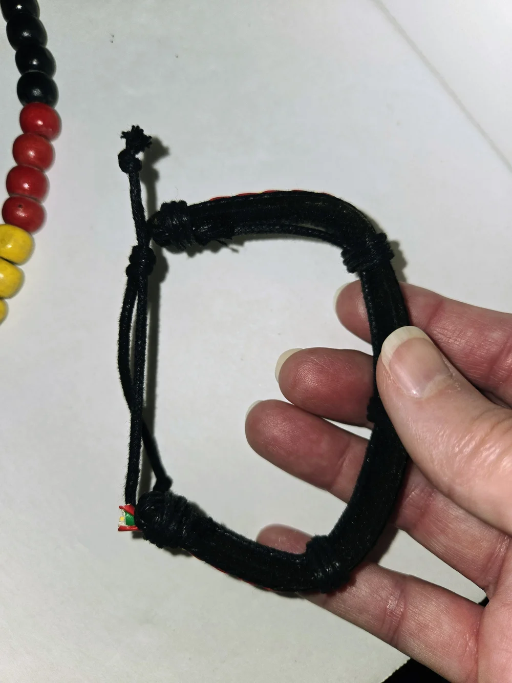 Unisex Multicolor Wood Beaded Necklaces and Braided Bracelet Set Rasta Style